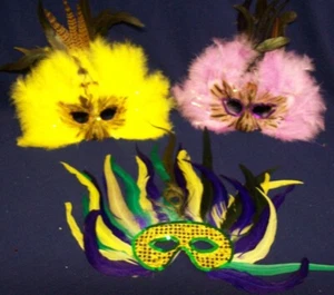 3 MASCARILLAS GRANDES PARA ADULTOS MARDI GRAS BAILE FIESTA - Imagen 1 de 1