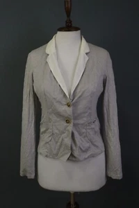 Fabiana Filippi Gray Linen Two Button Long Sleeve Blazer Jacket Size L - Picture 1 of 23