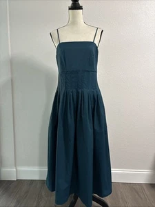 Banana Republic Damen Plissee Taft Midikleid türkis Schatten Größe 10 neu mit Etikett - Bild 1 von 10