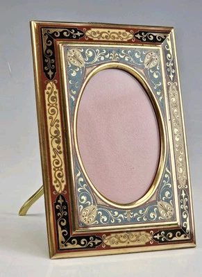 Fine Antique French Photo Frame Gilt Bronze Champleve Enamel  - Image 1 of 4