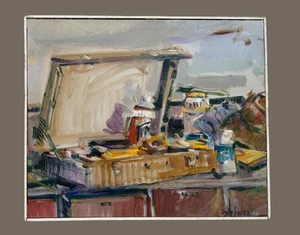 Original Vintage Abstract Still Life Oil Painting on Canvas – Signed, Dated 1972 - Picture 1 of 8