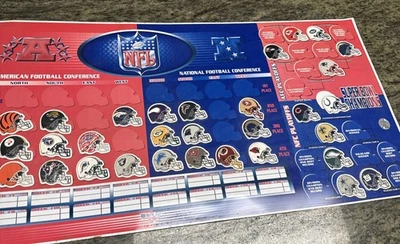 90s NFL WinCraft Magnetic Standings Board w/ 31 Team Magnet Helmets w Playoffs! - Image 1 of 4