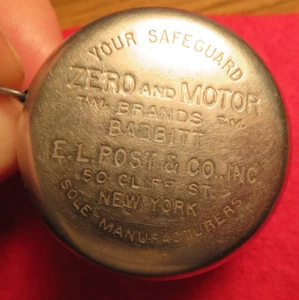 LUFKIN 60" metal push button tape Measure ZERO & MOTOR Babbitt E.L.Post & Co NY - Picture 1 of 15