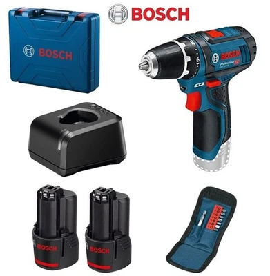 Bosch Trapano avvitatore a batteria GSR 12V-15 + 2 batterie + inserti bit - Immagine 1 di 4