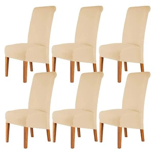 Coprisedia da Pranzo Coprisedia Schienale Alto Elasticizzato Spandex Rimovibile Beige Confezione da 6 - Foto 1 di 7
