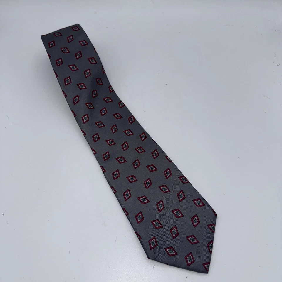 Gravata Surrey Sophisticates Masculina Seda Diamante Geométrica Clássica Feita nos EUA Itália - Imagem 1 de 4