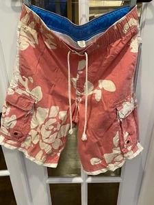 American Eagle Floral Hawaiian Mens Bathing Suit Swim Trunks Size S - Picture 1 of 7