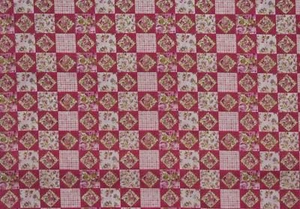 Baumwolle Karo, Blumen, pink, grün, rosa, weiß, Stoff (BW78) - Bild 1 von 1