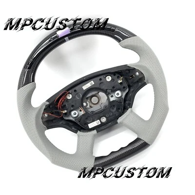 For Mercedes Benz S550 W216 CL63 S63 S65 AMG LED Carbon Fiber Steering Wheel  - Image 1 of 4