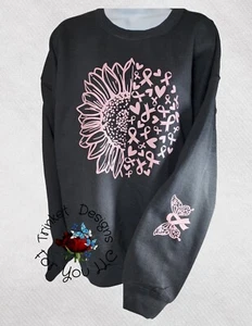 Breast Cancer Awareness Black & Pink New Sweatshirt Xlarge Warrior Surviver - Picture 1 of 7