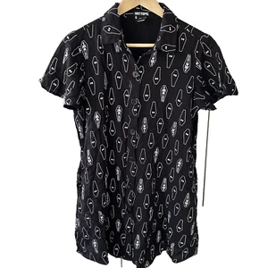 Abito Hot Topic stampa bara e scheletro bottoni davanti taglia small gotico spettrale emo - Foto 1 di 7