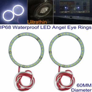 2PCS Waterproof 60MM LED Halo Rings Foglamp Rings DRL Halo rings White 7000K 12V - Picture 1 of 8