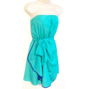 Express strapless turquoise blue mini dress size 4 - Picture 1 of 11