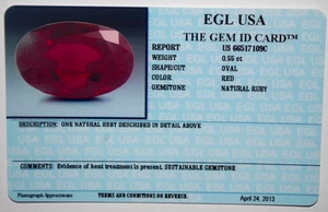 EGL USA CERTIFIED OVAL CUT RED NATURAL RUBY 0.55 CT LOOSE GENUINE GEMSTONE - Picture 1 of 4