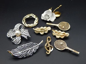 Lot of 9 Vintage Designer Gerry's Signed Brooch Pins Gold & Silver Tone TF1116 - Imagen 1 de 6