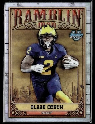 2023 Bowman University Chrome - Ramblin' Man Blake Corum #RM-8 QTY - Image 1 of 2