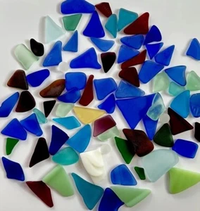 SEA GLASS One Pound Machine Tumbled Beach Glass Assorted Colors 0.5-2” - Picture 1 of 23