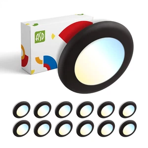 12 Pack LED Disk Lights 4 Inch, 10W 5CCT 2700K-5000K 685LM, Dimmable Flush Mount - Picture 1 of 9