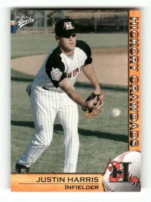 2004 Multi-ad Hickory Crawdads 16 Justin Harris - Image 1 of 2