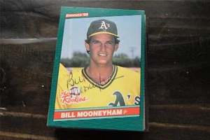 TARJETA AUTOGRAFIADA BILL MOONEYHAM OAKLAND A'S - Imagen 1 de 1