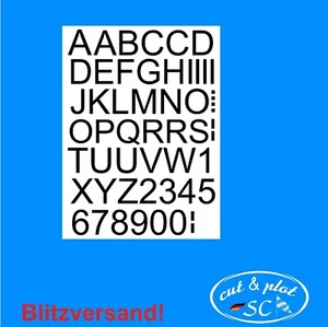 Aufkleber Zahlen / Buchstaben 50mm Farbe: schwarz SC143 - Bild 1 von 2