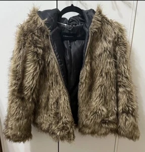 NWT!!! BCBGMAXAZRIA BCBG MAXAZRIA Women’s Faux Fur Coat Jacket Size Large L - Picture 1 of 8