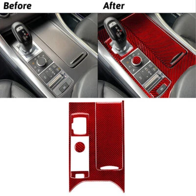 Kit de cambio de marchas interior de fibra de carbono rojo para Land Rover Range Rover Foto 1 de 4