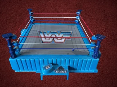 WWF Hasbro wrestling ring (Refurbished But Without Belt Or Flag) - Image 1 of 4