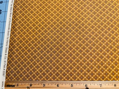 Henry Glass BUTTERMILK Stacy West 1800s Civil War Repro Geometric FQ - Image 1 of 3