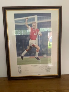 Arsenal Dennis Bergkamp signed framed print 20 x 26 inches Ltd edition - Picture 1 of 5