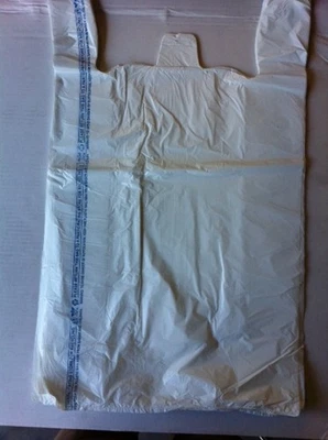 Jumbo Blanco Camiseta Compras Bolsas de Comestibles 15" x 7" x 27" seleccionar cantidad Foto 1 de 2