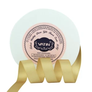 Double Face New Gold Satin Ribbon 1/2 inch x 50 Yards for Bows Gift Wrap - Picture 1 of 8
