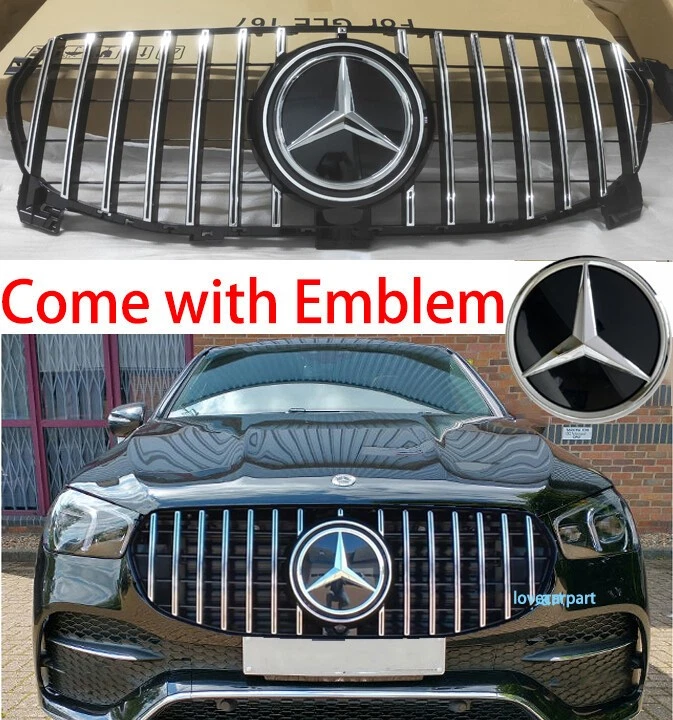 Grill For 2020-2022 Mercedes Benz W167 GLE-CLASS Standard W/Emblem Grille Chrome Foto 1 de 4