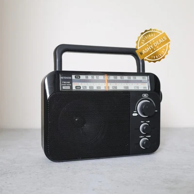 Retekess TR604 Retro Portable FM/AM Radio - Black - Image 1 of 4