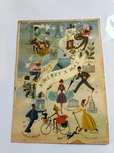 World War II Era Liberated Paris 1944 GI Christmas Card La Photolith L. Delaport - Picture 1 of 2