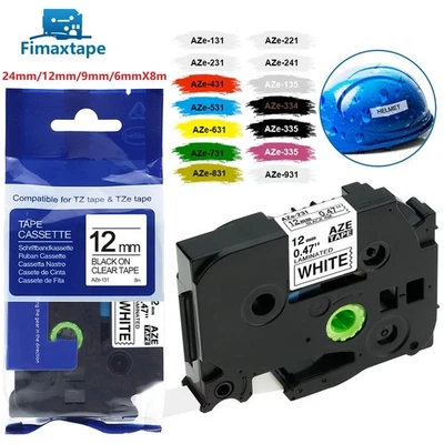 Compatible Brother TZ Tze Label Tape Printer P-Touch Laminated 18mm/12mm/9mm 8m - Image 1 of 4