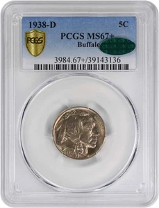 1938-D Buffalo Nickel MS67+ PCGS (CAC) - Picture 1 of 4
