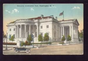 Cartolina d'epoca FRONT VIEW Memorial Continental Hall Washington DC inutilizzata - Foto 1 di 1