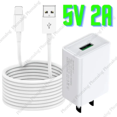 USB Wall Charger Block Fast Charging Cable For iPhone 6 7 8 SE XR XS 11 12 13 14 - Image 1 of 4