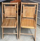 (2)Vintage Wood Slat Folding Chairs Circa 1930’s