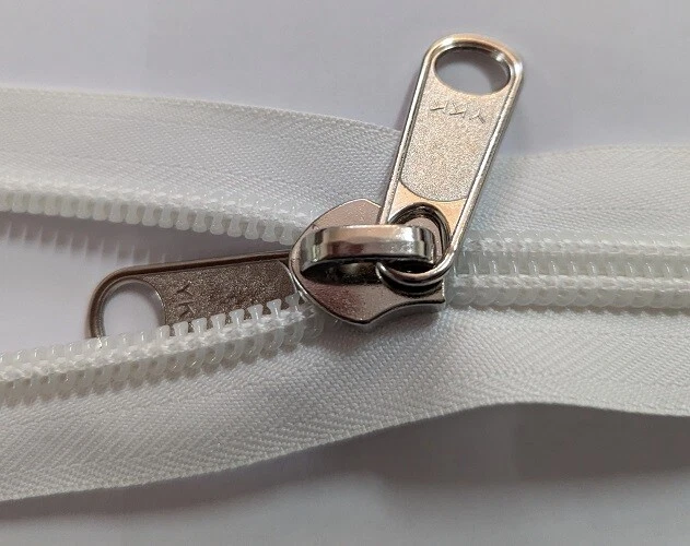 YKK Semi-automatischer Reißverschluss Nr. 501 - 15 Cm, Weiß, Für Jeans & Hosen