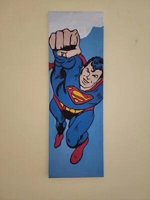 超人克拉克·肯特超级英雄艺术 30 英寸 x 10 英寸流行艺术绘画 — 第 1/4 张图片
