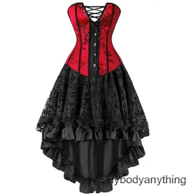 Sexy Corsets Dresses Plus Size Costume Overbust Corset Skirt Lingerie Set Tutu - Image 1 of 4