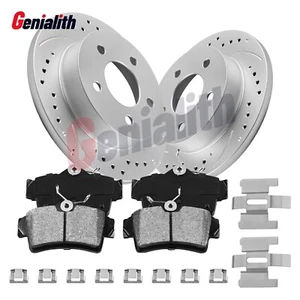 Rear Drilled Disc Brake Rotors Brake Pads for 1994 - 2004 Ford Mustang Base GT - Picture 1 of 17