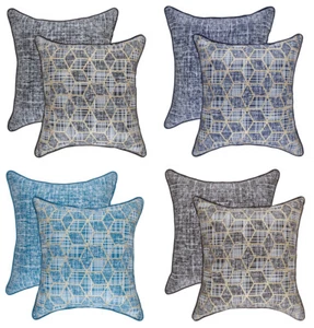 TreeWool, (2 Pack) Foil Printed Hexagon Design Cushion Covers - 18 x 18 Inches - Picture 1 of 29