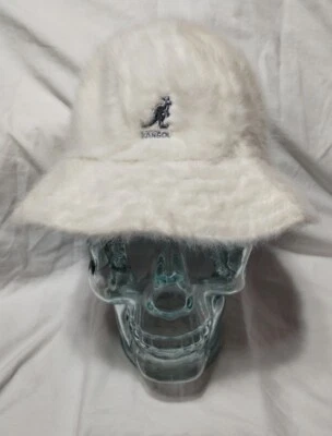 Sombrero cubo cubo cubo Kangol Vintage Y2K Furgora Fuzzy Bin marfil talla pequeña Foto 1 de 4