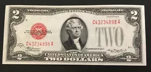 1928 D $2.00 TWO DOLLAR RED SEAL NOTE uncirculated choice CA Block Mule BP 269 - Picture 1 of 2