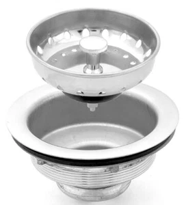 Mobile Home Kitchen Chrome Sink Strainer & Basket with Stainless Steel Body - Picture 1 of 1
