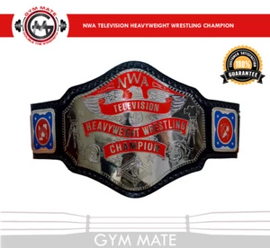 NWA TELEVISION HEAVYWEIGHT CHAMPIONSHIP REPLICA BELT IN THICK BRASS PLATES BLACK - Picture 1 of 4
