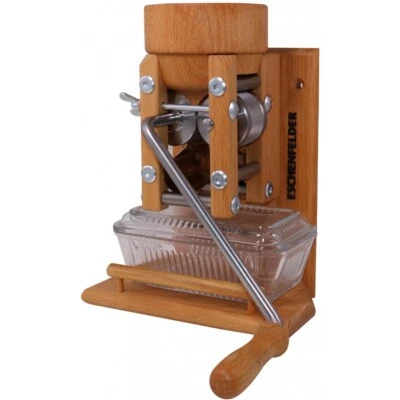 Eschenfelder Korn-Quetsche Wandmodell mit Holztrichter Buche Edelstahlwalzen  - Bild 1 von 4